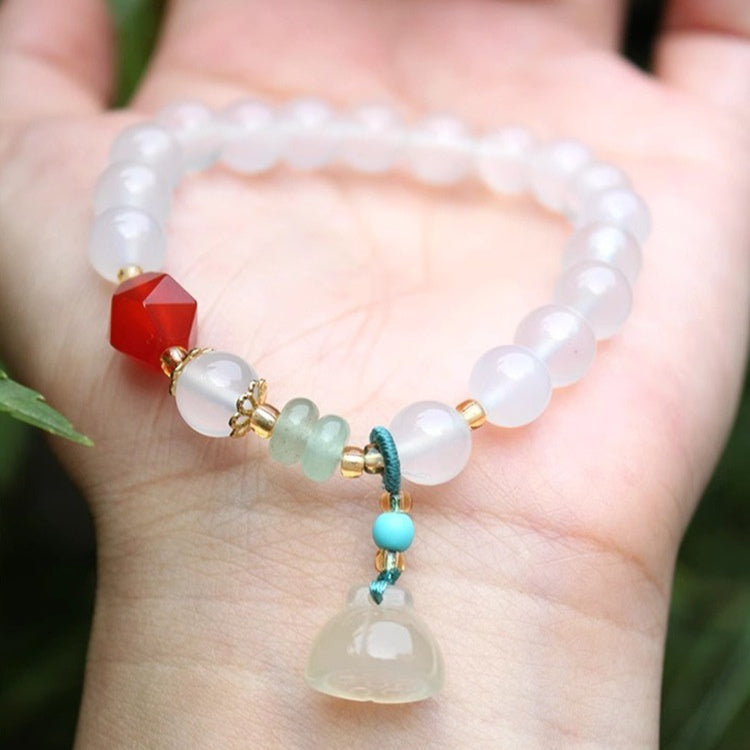 Handwoven Agate & Jade Bead Bracelets – Chinese Lotus & Lily Collection